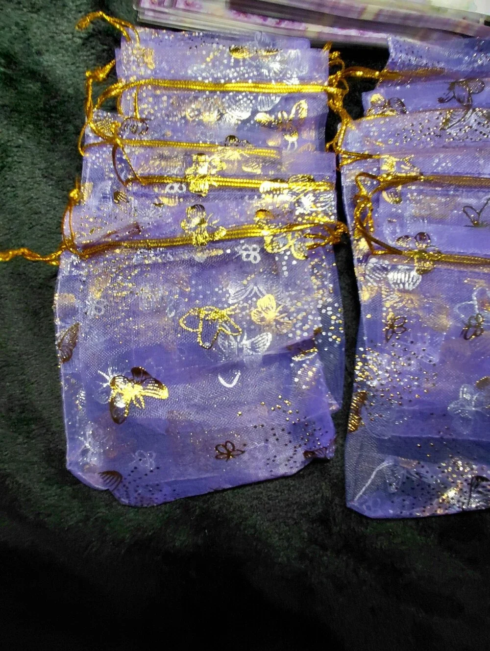 20ct. 10pcs 3x5 Purple Organza And 10pcs 5.5x6.5 Purple Butterfly Resealable Bag
